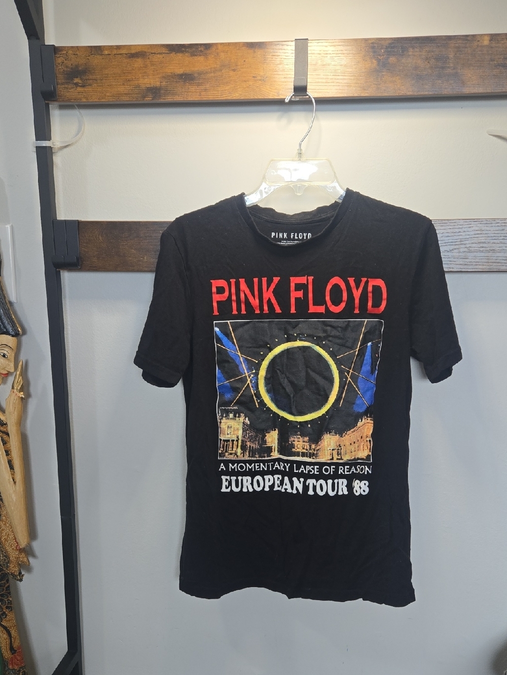 Pink Floyd Black Tee with Red Logo and Yellow Ring